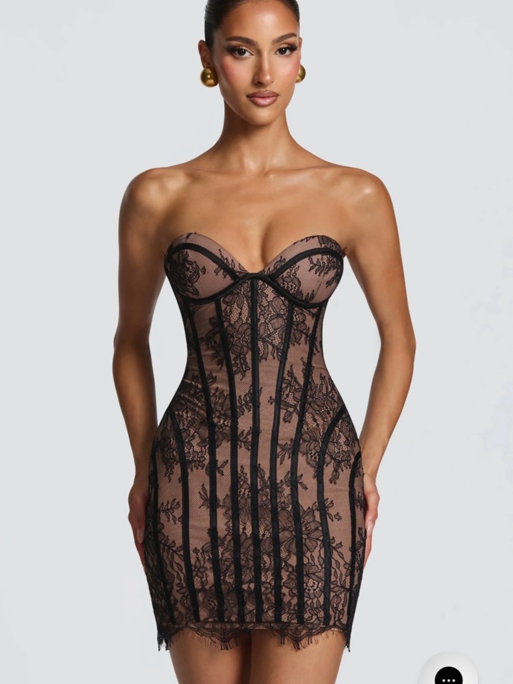 Babyboo Strapless Black Lace Bodycon Sian